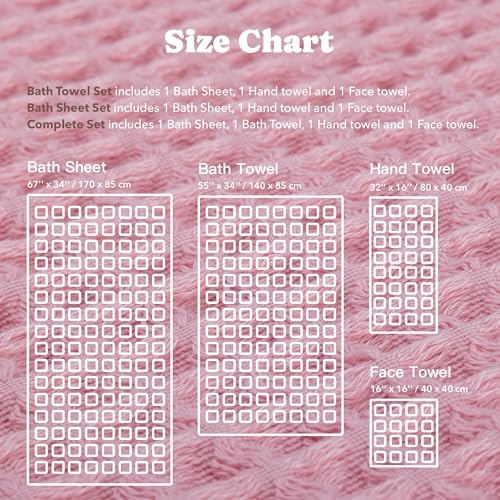 Luxury Organic Japanese Cotton Waffle Bath Towel | Thick, Quick Dry Bathroom - Image 4