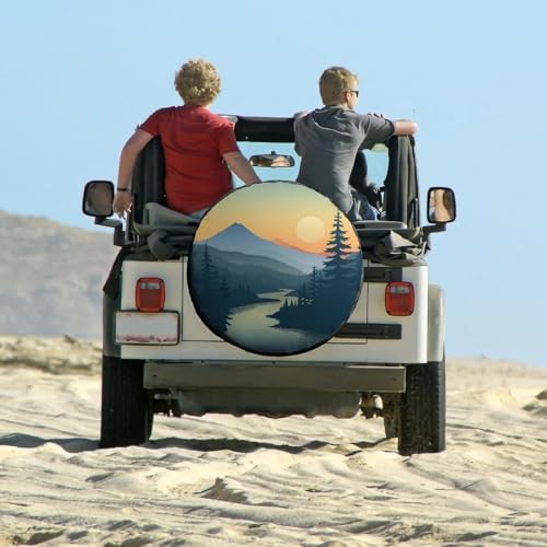 Spare Tire Cover 12 Inch Mountain Adventure Protectors Weatherproof Dust-Proof - Image 6