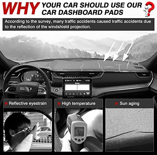 Autorder Dashboard Cover Mat for Jeep Grand Cherokee L 2021 2022 2023 2024 2025 - Image 2