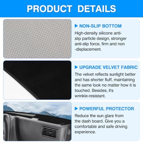 Autorder Dashboard Cover Mat for 1989-1994 Ford Ranger/ 1991-1994 Mazda Navajo - Image 6