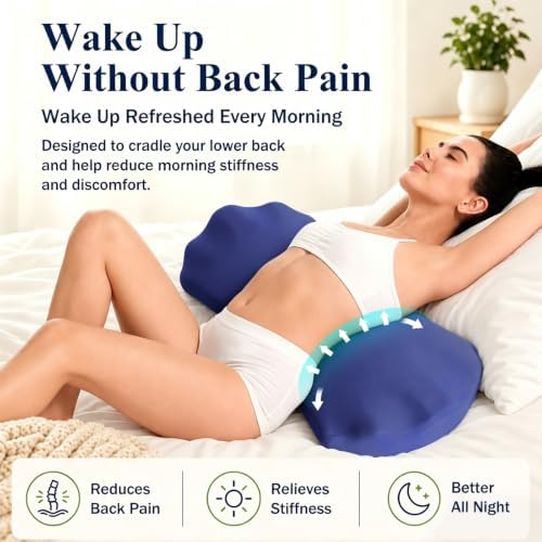 Fledano Lumbar Support Pillow for Bed – Memory Foam Lower Back Pain Relief - Image 2