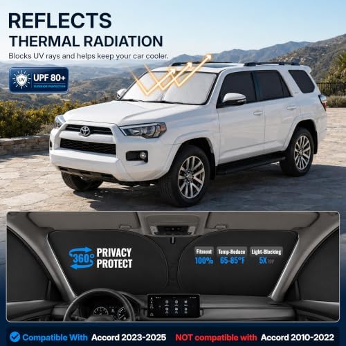 9PCS Car Window Shades for Chevy Traverse 2018-2022, Full Set Windshield Side - Image 2
