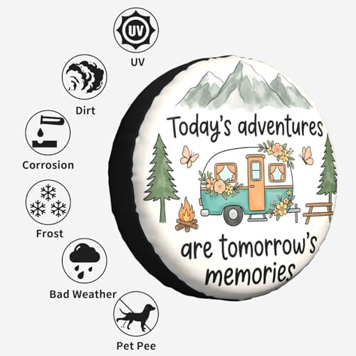 Retro Camper Spare Tire Cover SUV Trailer Truck RV 17 Inch - Image 6