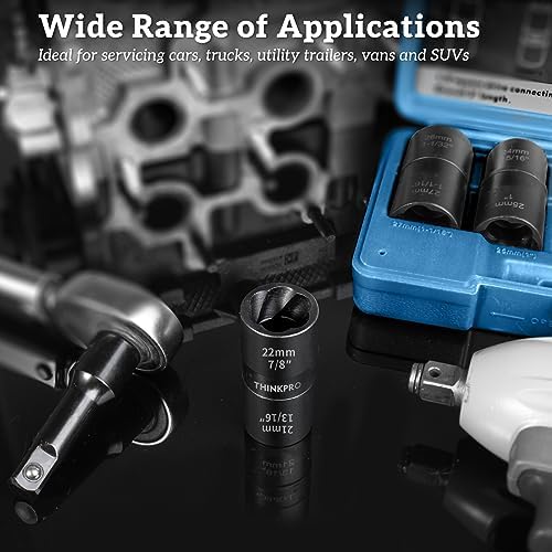 Flip Lug Nut Removal Tool, 5 Piece Wheel Lock Remover Kit - Image 4