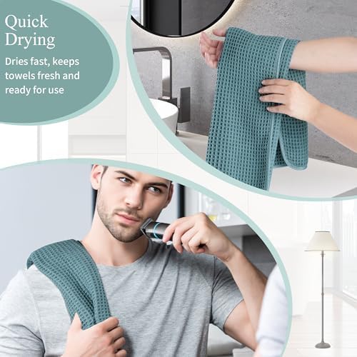 Microfiber Waffle Hand Towels, 2 Pieces, Fast Drying, Lint Free 430 GSM - Image 5