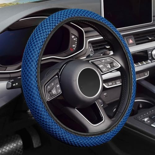 KAFEEK Elastic Stretch Steering Wheel Cover, Universal 15 Inch, Light Blue by KAFEEK