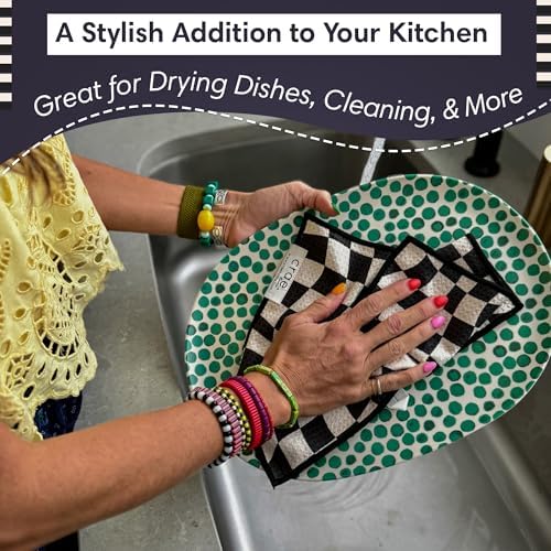 Double-Sided Microfiber Washcloths, Waffle Weave Kitchen Washcloths - Image 3