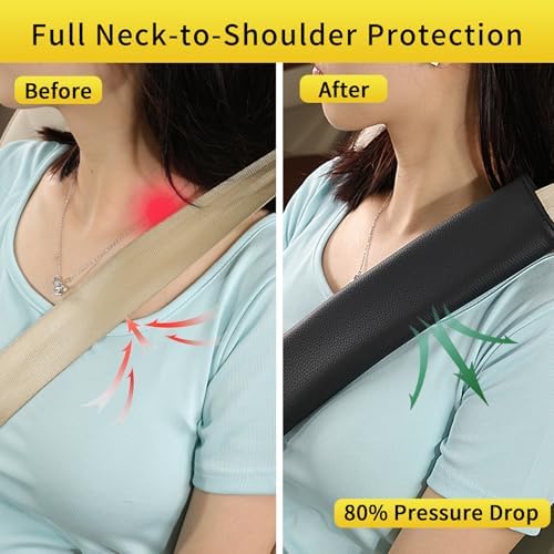 2Packs Car Seatbelt Cover 8.66 Inch, Short Leather Car Seat Belt Cover Pad - Image 2