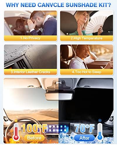 Canvcle Sunshades for 2019-2025 2026 Ford Ranger 4Door Windshield Sunshade Side - Image 3