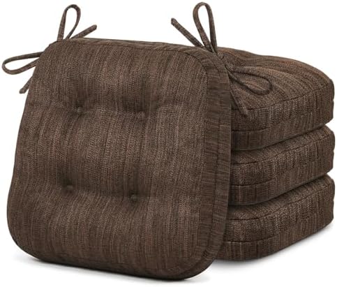 Shinnwa Dining Chair Cushions Set of 2, Dual-Layer Memory Foam Kitchen Chair by Shinnwa