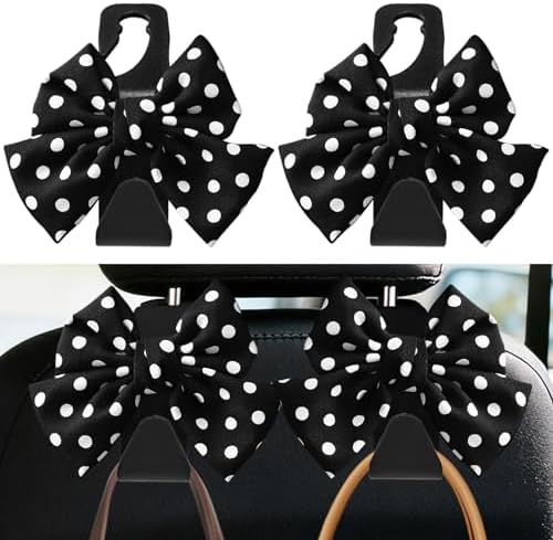 2PCS Car Seat Headrest Hooks, Car Bag Hooks, Cute Bow Knot Vehicle Seatback by Unknown