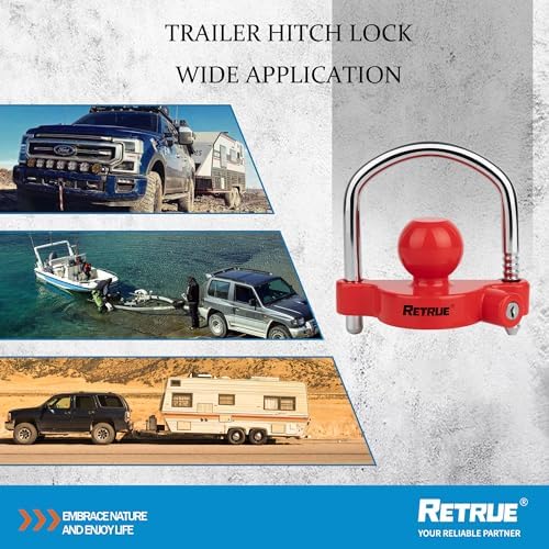 RETRUE Universal Trailer Coupler Lock, Adjustable Hitch Ball Lock - Image 7