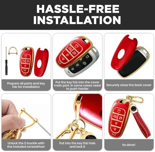 Lucrum Compatible with Hyundai Key Fob Cover & Keychain - Image 6