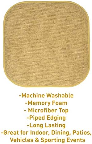 Sweet Home Collection Chair Cushion Memory Foam Pads Honeycomb Pattern Slip Non - Image 3