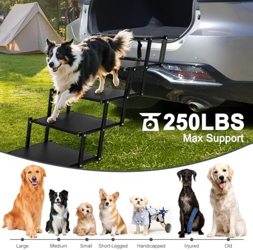 Extra Wide 20" Dog Stairs for Large Dogs, Dog Steps for Car 5 Steps - Image 2