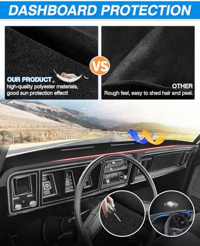 CARTIST Black Dash Cover for Ford F100/F150/F250/F350/Bronco 1973-1979 - Image 5