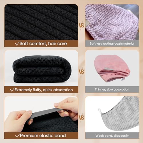 HOMEXCEL 5PK Microfiber Hair Towels, 40x20 in, Fast Drying - Image 4