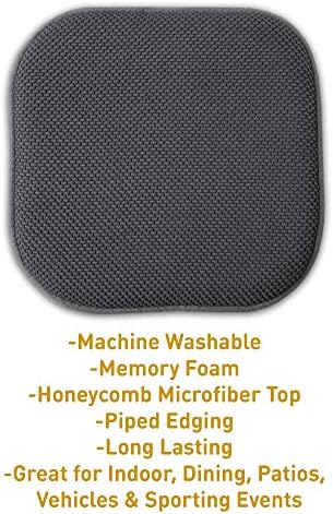 Sweet Home Collection Memory Foam Chair Cushion Honeycomb Pattern Solid Color - Image 3