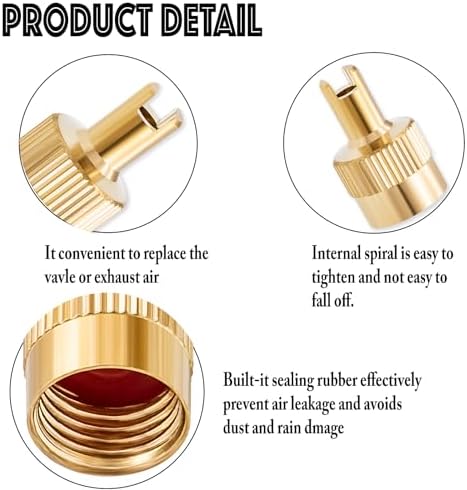 20PCS Tire Valve Stem Caps, Nickel Brass Slotted Slot Valve Stem Caps - Image 3
