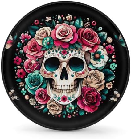 Skull Spare Tire Cover 15in Spare Wheel Covers Tire Storage Cover by YoYoYuchong