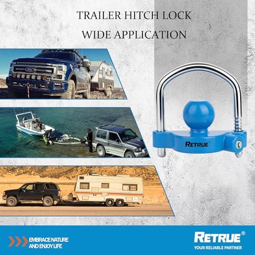 RETRUE Universal Trailer Coupler Lock, Adjustable Hitch Ball Lock - Image 7