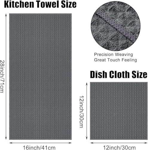 Homaxy Microfiber Waffle Weave Kitchen Towels Set, 8 Pack - Image 3