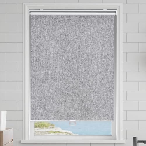 AOSKY Blackout Cordless Roller Shades, 33.5" W x 72" H, Heather Grey - Image 2
