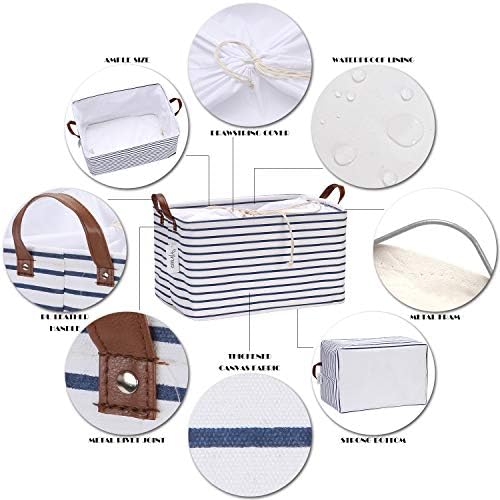 Hinwo 4-Pack Large Canvas Fabric Storage Baskets - Image 4