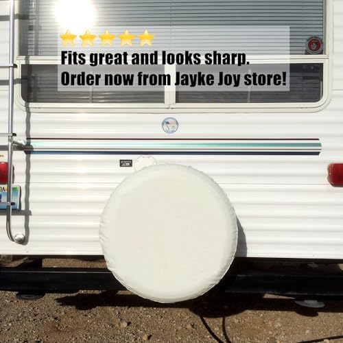 White Spare Tire Cover, Waterproof PVC Leather - Image 3