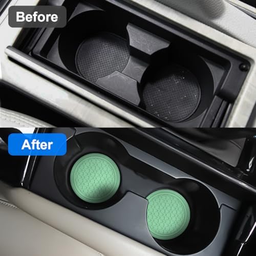 Mandark 2PCS 2.75 Inch Car Cup Holder Coasters, Light Green - Image 3