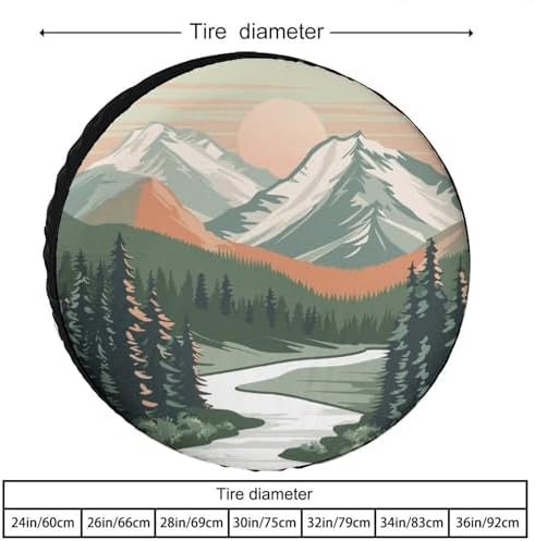Camper Spare Tire Cover Mountain Adventure Waterproof Polyester Wheel - Image 2