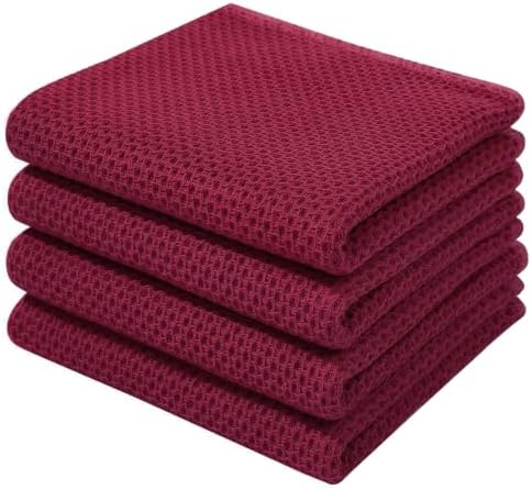 Homaxy 100% Cotton Waffle Weave Kitchen Dish Towels 4-Pack by Homaxy