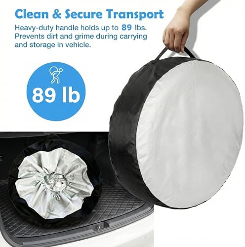 Spare Tire Cover with Handle, 420D Oxford Cloth Tire Storage Bag, Wheel - Image 5