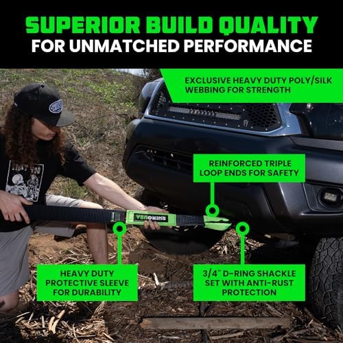 Rhino USA Recovery Combo Kit - 30ft Tow Strap & D-Ring Shackles - Image 3