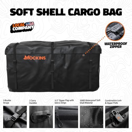Mockins 25 Cu Ft XL Heavy Duty Trailer Hitch Cargo Carrier Bag All-Weather - Image 4