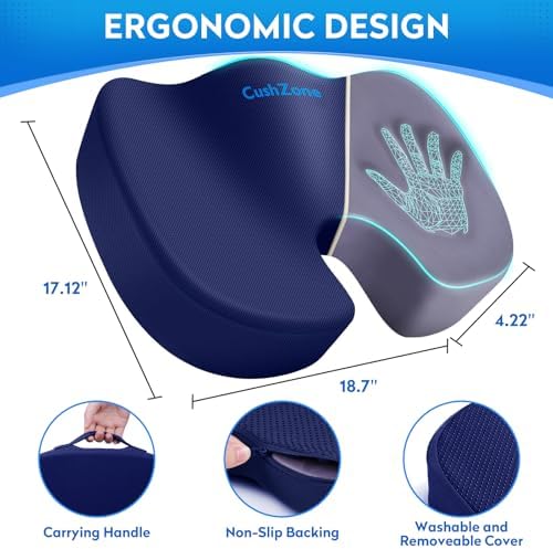CushZone XXL Memory Foam Seat Cushion - Image 4