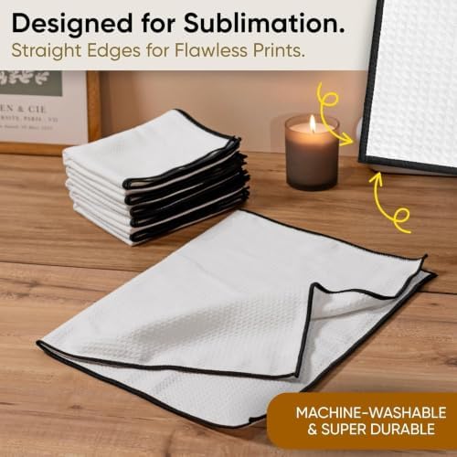 Sublimation Blank Golf Towels, 16x24 Waffle, 6 Pack - Image 4