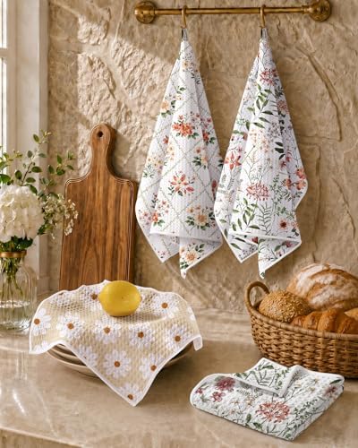 Miss Adola Double-Sided 3 Pack Dish Cloths, Floral Whispers - Image 5