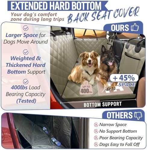 Dog Truck Seat Cover for Back Seat, Hard Bottom Pet Hammock - Image 2