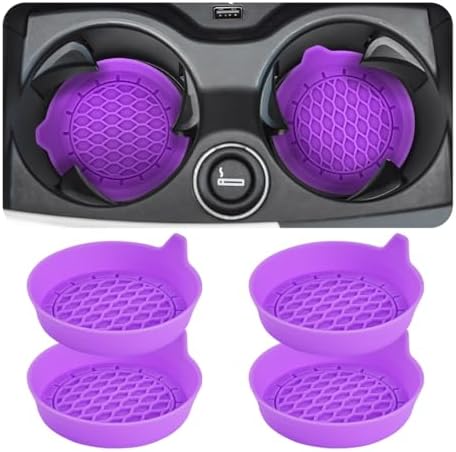 Zpana 4PCS Car Cup Holder Coasters, Silicone Non-Slip Vehicle Cup Recessed Mats by Zpana