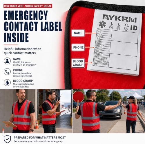 AYKRM 12 colour High visibility viz vest hi vis viz reflective work - Image 6