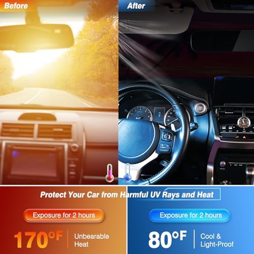 Car Windshield Sun Shade Reflective UV Foldable Front Sunshade - Image 3