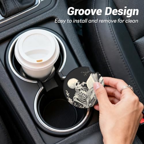 Car Cup Holder Ceramic Coasters 2 Pack, 2.56 in Anti Slip Absorbent Coaster - Image 7
