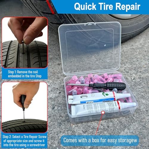 60Pcs Tire Repair Rubber Nail Kit - Image 5