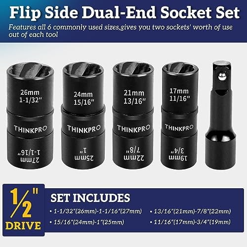 Flip Lug Nut Removal Tool, 5 Piece Wheel Lock Remover Kit - Image 2