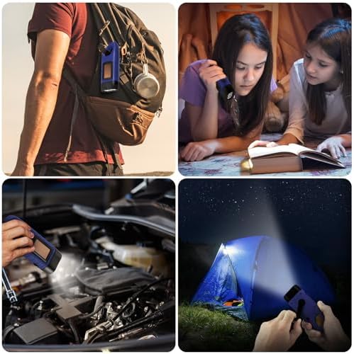 Simpeak 2-Pack Hand Crank Solar Powered LED Flashlight, Emergency Survival - Image 3