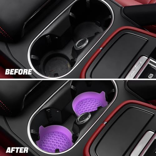 Zpana 4PCS Car Cup Holder Coasters, Silicone Non-Slip Vehicle Cup Recessed Mats - Image 5