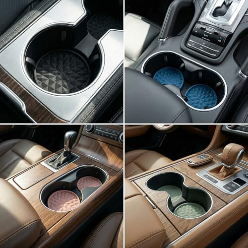 Silicone Car Coasters Set of 4, 2.75" Cup Holder Mats - Image 6