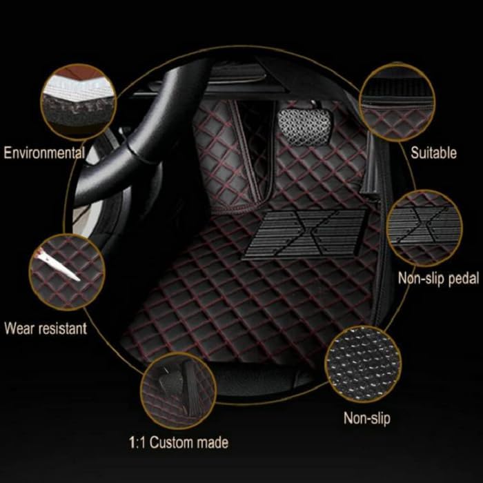 Customized Personalized car Floor mats, All-Weather Luxury car Floor mats, Waterproof and Anti Slip Leather car Floor mat Lining, 95% Customized car, Truck, and SUV Floor mats (White)