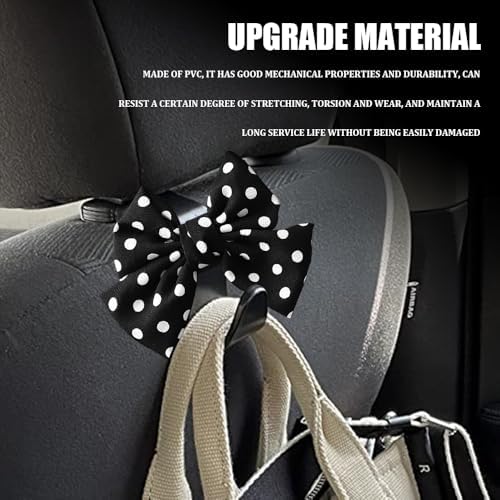 2PCS Car Seat Headrest Hooks, Car Bag Hooks, Cute Bow Knot Vehicle Seatback - Image 3